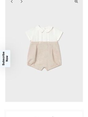 Mayoral Boys’ Two Toned Collared Cotton and Linen One Piece